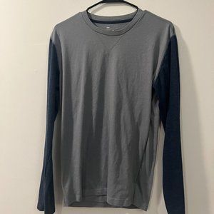 Long-sleeved Blue & Gray Shirt